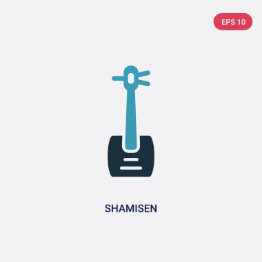 müzik kavramından iki renk shamisen vektör simgesi. izole mavi