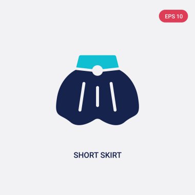 moda konseptinden iki renkli kısa etek vektör simgesi. Izole