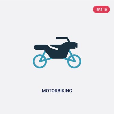 taşıma kavramından iki renkli motorbiking vektör simgesi. isolat