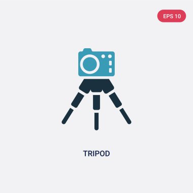 fotoğrafçılık kavramından iki renkli tripod vektör simgesi. Izole 