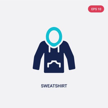 giysi kavramından iki renkli sweatshirt vektör simgesi. Izole 