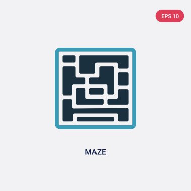 insanlar becerileri kavramından iki renk labirent vektör simgesi. Izole 