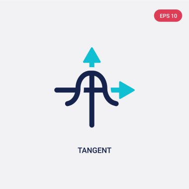analitik kavramından iki renk teğet vektör simgesi. izole b
