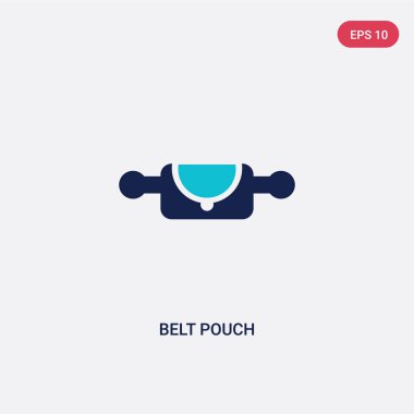 moda konseptinden iki renk kemeri kese vektör simgesi. Izole 