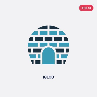 seyahat konseptinden iki renkli igloo vektör simgesi. izole mavi i