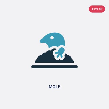 hayvanlar kavramından iki renk mol vektör simgesi. izole mavi m