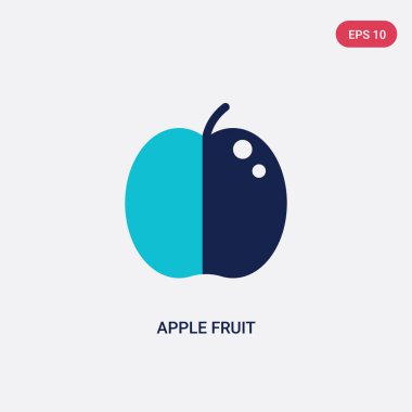 gıda kavramından iki renkli elma meyve vektör simgesi. izole bl