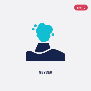 ekoloji kavramından iki renkli gayzer vektör simgesi. izole mavi