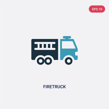 araçlar ve mutfak eşyaları kavramından iki renkli firetruck vektör simgesi.