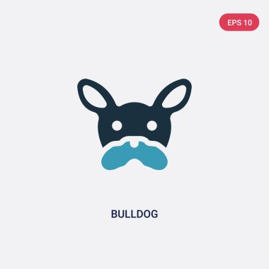 hayvanlar kavramından iki renk bulldog vektör simgesi. izole blu