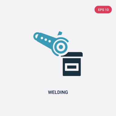 endüstri konseptinden iki renkli kaynak vektör simgesi. izole bl