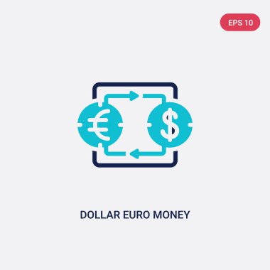 iş c iki renkli dolar euro para değişimi vektör simgesi