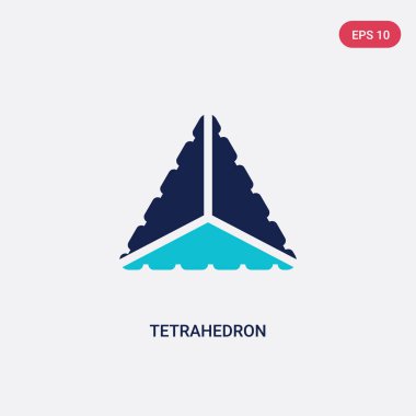 geometri kavramından iki renk tetrahedron vektör simgesi. Yalıt
