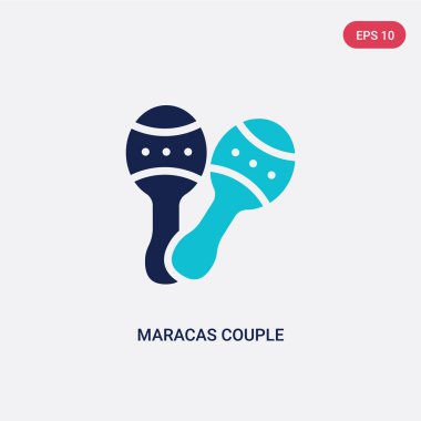 kültür kavramından iki renk maracas çift vektör simgesi. ısola