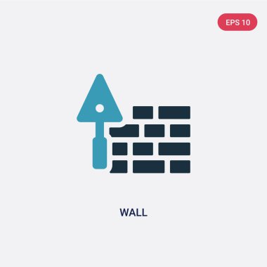 gayrimenkul kavramından iki renkli duvar vektör simgesi. izole bl
