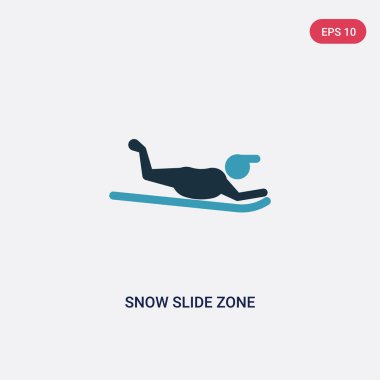 spor konseptinden iki renkli kar slayt bölgesi vektör simgesi. ısola