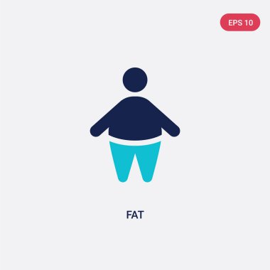 sağlık kavramından iki renk yağ vektör simgesi. izole mavi yağ