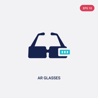 gelecekteki teknoloji kavramından iki renkli ar gözlük vektör simgesi.