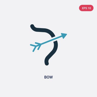 taş devri kavramından iki renkli yay vektör simgesi. izole mavi 