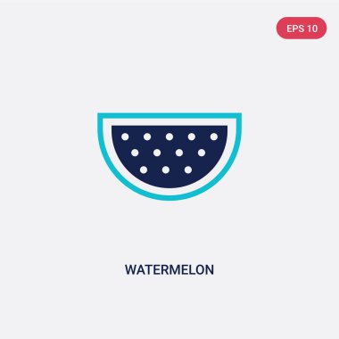 meyve kavramından iki renkli karpuz vektör simgesi. izole b