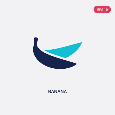 meyve kavramından iki renk muz vektör simgesi. izole mavi 