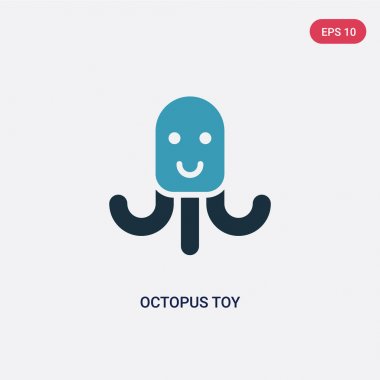 oyuncaklar kavramından iki renkli ahtapot oyuncak vektör simgesi. izole bl
