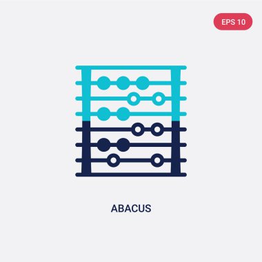 eğitim kavramından iki renkli abacus vektör simgesi. izole bl