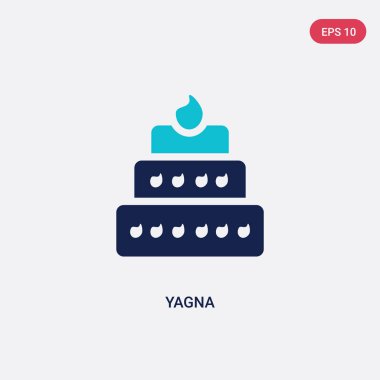 hindistan ve holi kavramından iki renkli yagna vektör simgesi. Yalıt