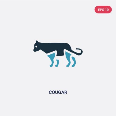 hayvanlar kavramından iki renkli puma vektör simgesi. izole mavi