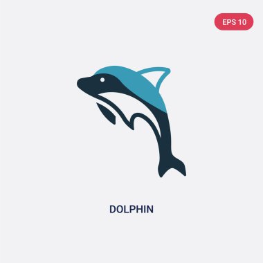 denizcilik kavramından iki renkli yunus vektör simgesi. izole bl