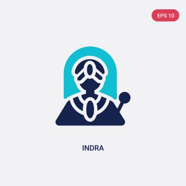 hindistan kavramından iki renk indra vektör simgesi. izole mavi içinde