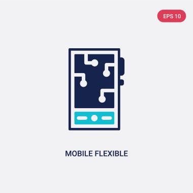 yapay iki renkli mobil esnek ekran vektör simgesi