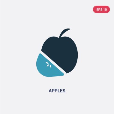 şükran kavramından iki renkli elma vektör simgesi. Izole