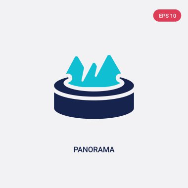 artırılmış gerçeklik kavramından iki renkli panorama vektör simgesi. Ⅰ
