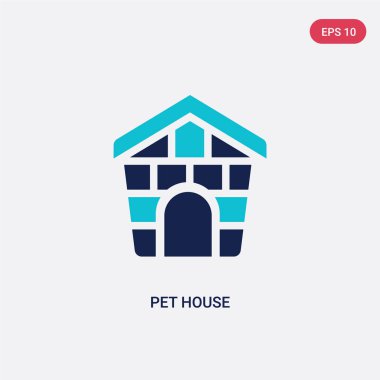 mobilya ve ev kibe iki renkli evcil hayvan ev vektör simgesi