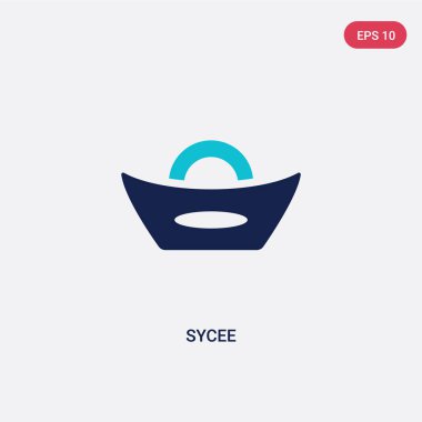 asya kavramından iki renk sycee vektör simgesi. izole mavi sy