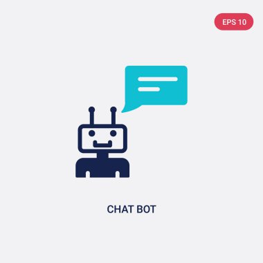 genel-1 kavramından iki renkli sohbet bot vektör simgesi. Izole 
