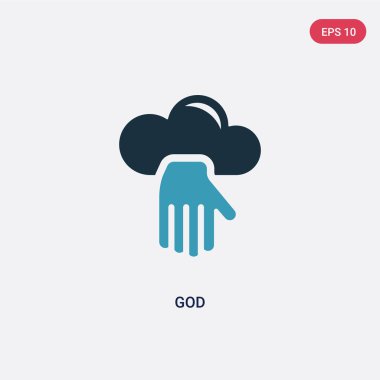 din kavramından iki renk tanrı vektör simgesi. izole mavi g