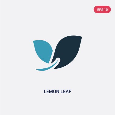 doğa kavramından iki renkli limon yaprağı vektör simgesi. izole b
