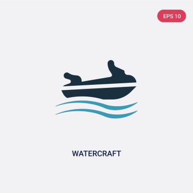 deniz kavramından iki renkli watercraft vektör simgesi. Izole