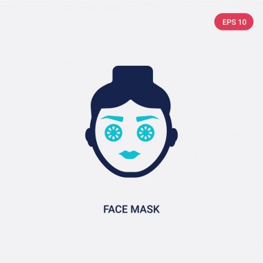 güzellik kavramından iki renkli yüz maskesi vektör simgesi. izole bl