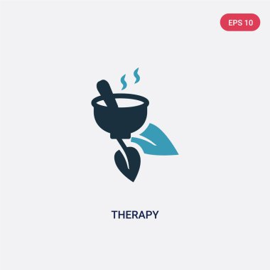 doğa kavramından iki renk terapisi vektör simgesi. izole mavi