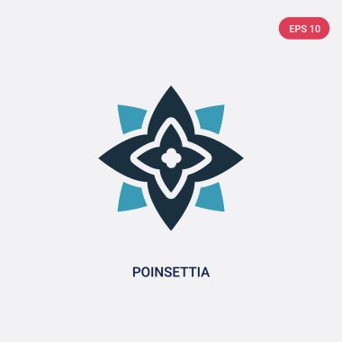 doğa kavramından iki renk poinsettia vektör simgesi. izole b