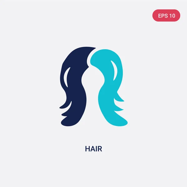 两色头发矢量图标从美容概念。孤立的蓝色哈 — 图库矢量图片