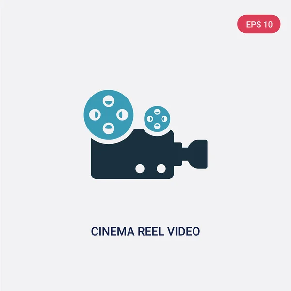 Twee kleuren bioscoop reel videocamera vector pictogram van multimedia c — Stockvector