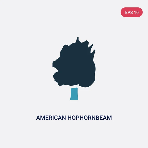 Dos color americano hophornbeam árbol vector icono de la naturaleza conc — Archivo Imágenes Vectoriales