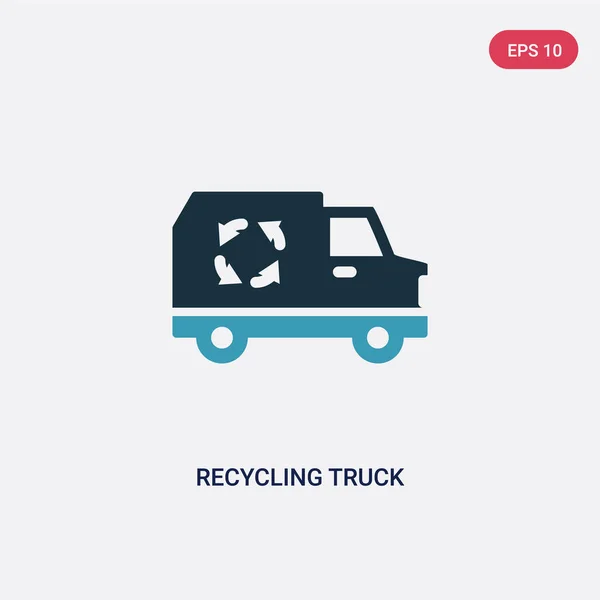 Two color recycling truck vector icon from transport concept. is — Stockový vektor