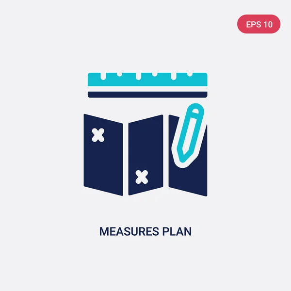 Två färg mått plan vektor ikon från byggkoncept. I — Stock vektor