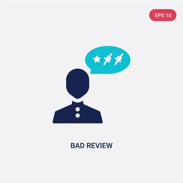 Two color bad review vector icon from feedback concept. isolated — Stock Vector
