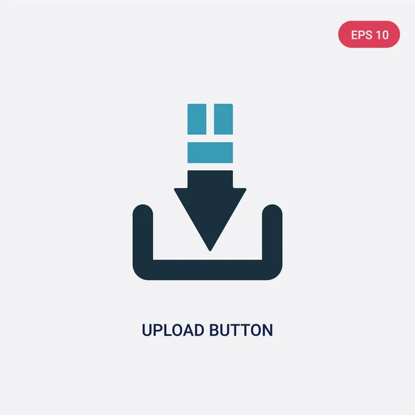 Icône vectorielle à deux boutons de téléchargement couleur du concept d'interface utilisateur . — Image vectorielle